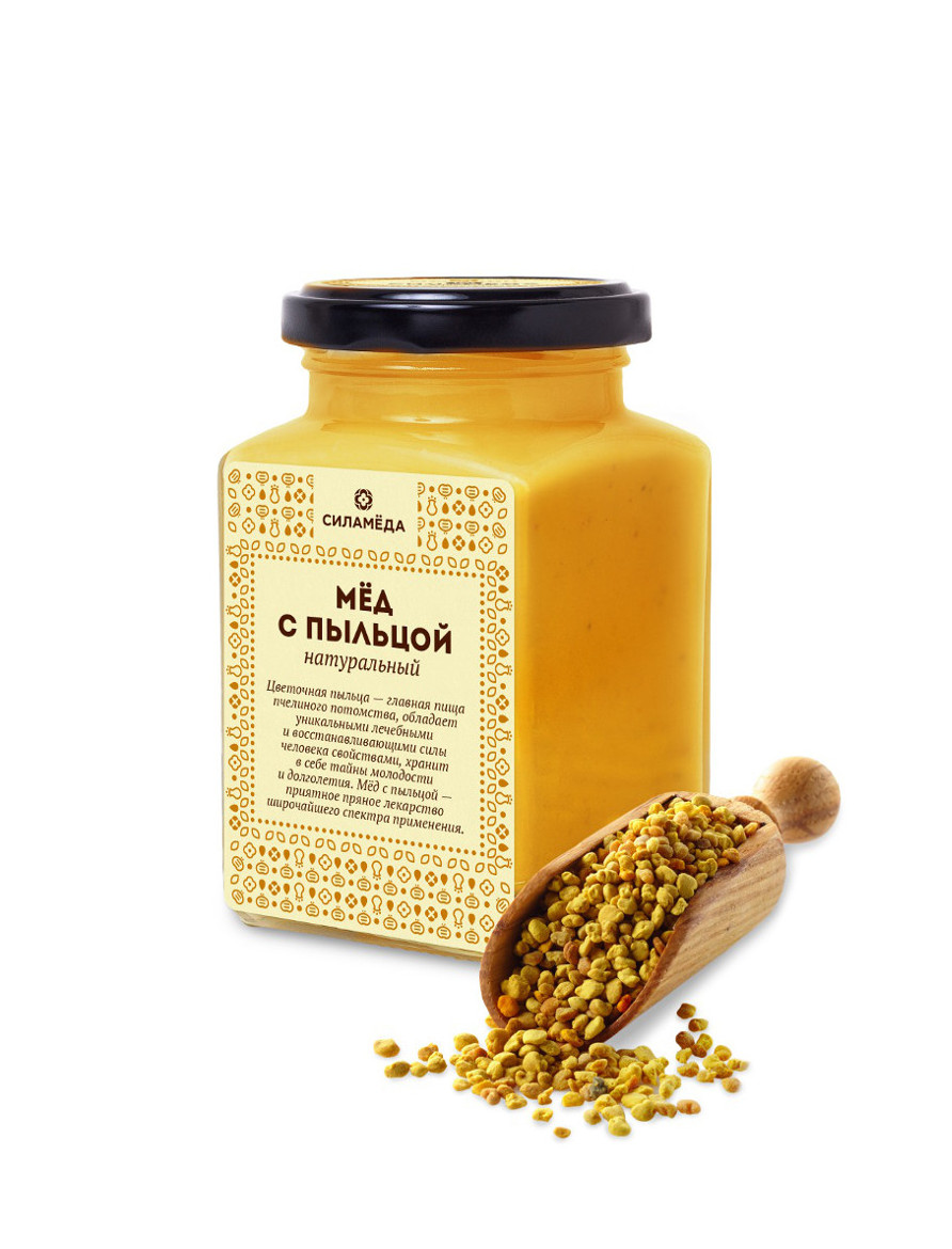 Натуральный мёд с цветочной пыльцой