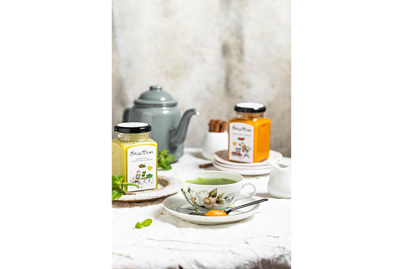 Медовый мусс с зеленым чаем и имбирем