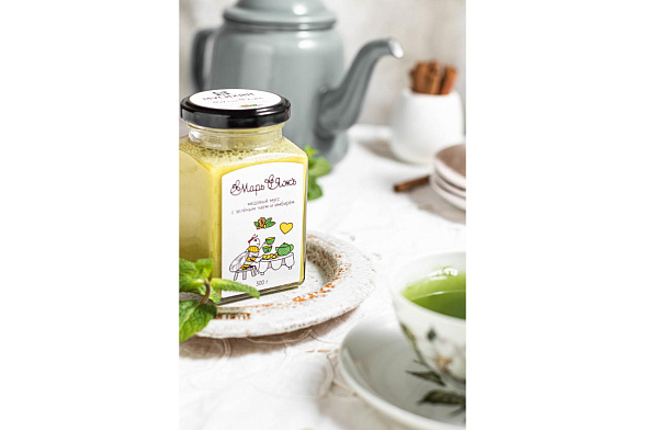 Медовый мусс с зеленым чаем и имбирем